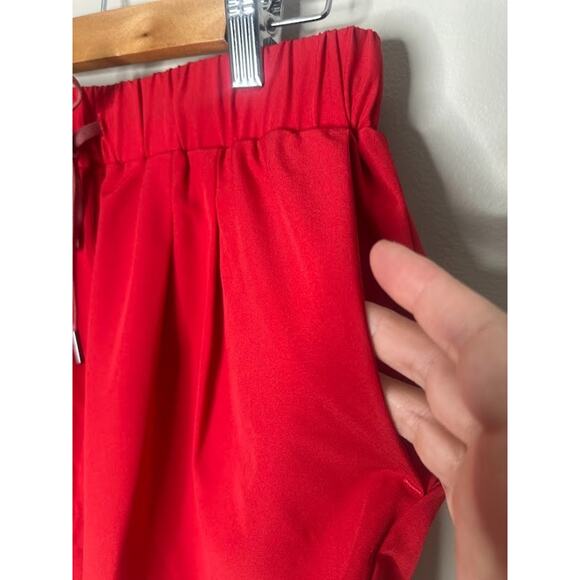 Halara Red Shorts Womens Large Drawstring 3" Pockets Athletic Active Running - Picture 2 of 7